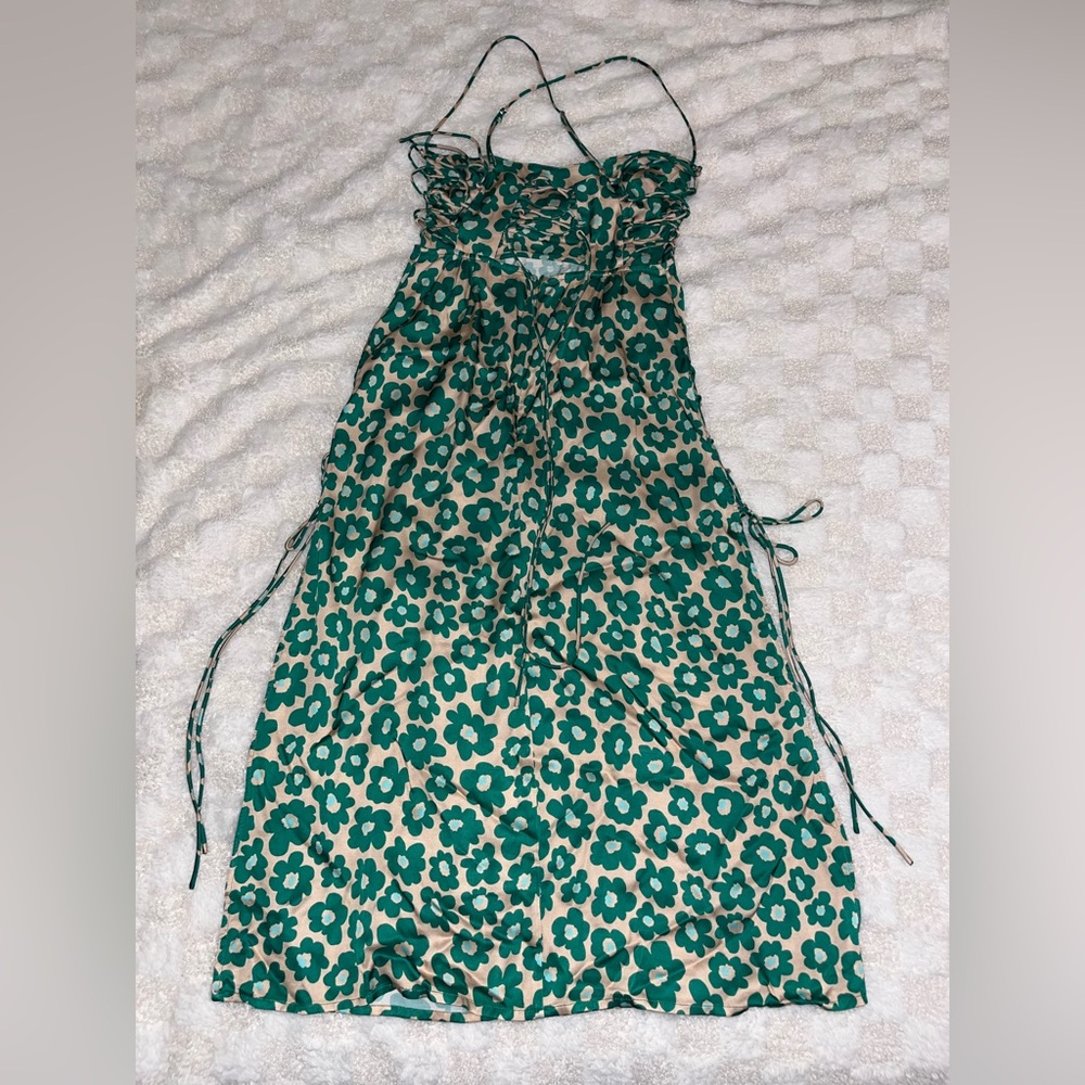 For Love & Lemons Green Floral Lincoln Midi Dress • Small - Picture 5 of 16